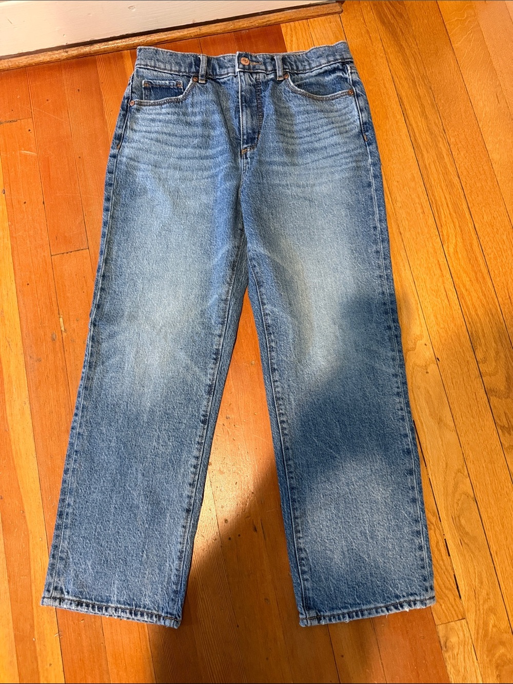 LOFT Women's Straight Leg Jeans in Light Blue Wash